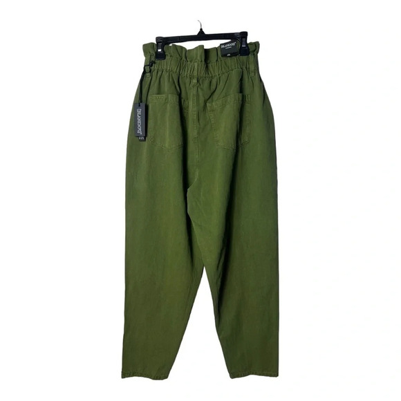 1378. BLANK NYC‎ SMOCKED WAIST HIGH RISE STRAIGHT LEG PANTS SIZE 28 OLIVE GREEN - Picture 9 of 12